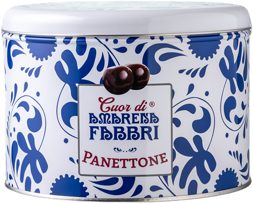 Panettone con Cuor di Amarena Fabbri 500g in Latta Decorata