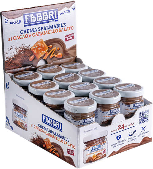 Crema Spalmabile Cacao e Caramello Salato 30g (24 vasetti)