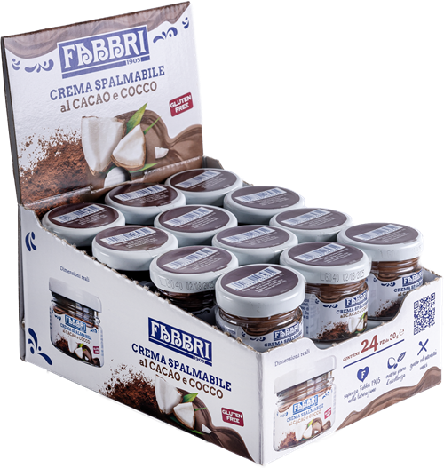 Crema Spalmabile Cacao e Cocco 30g (24 vasetti)